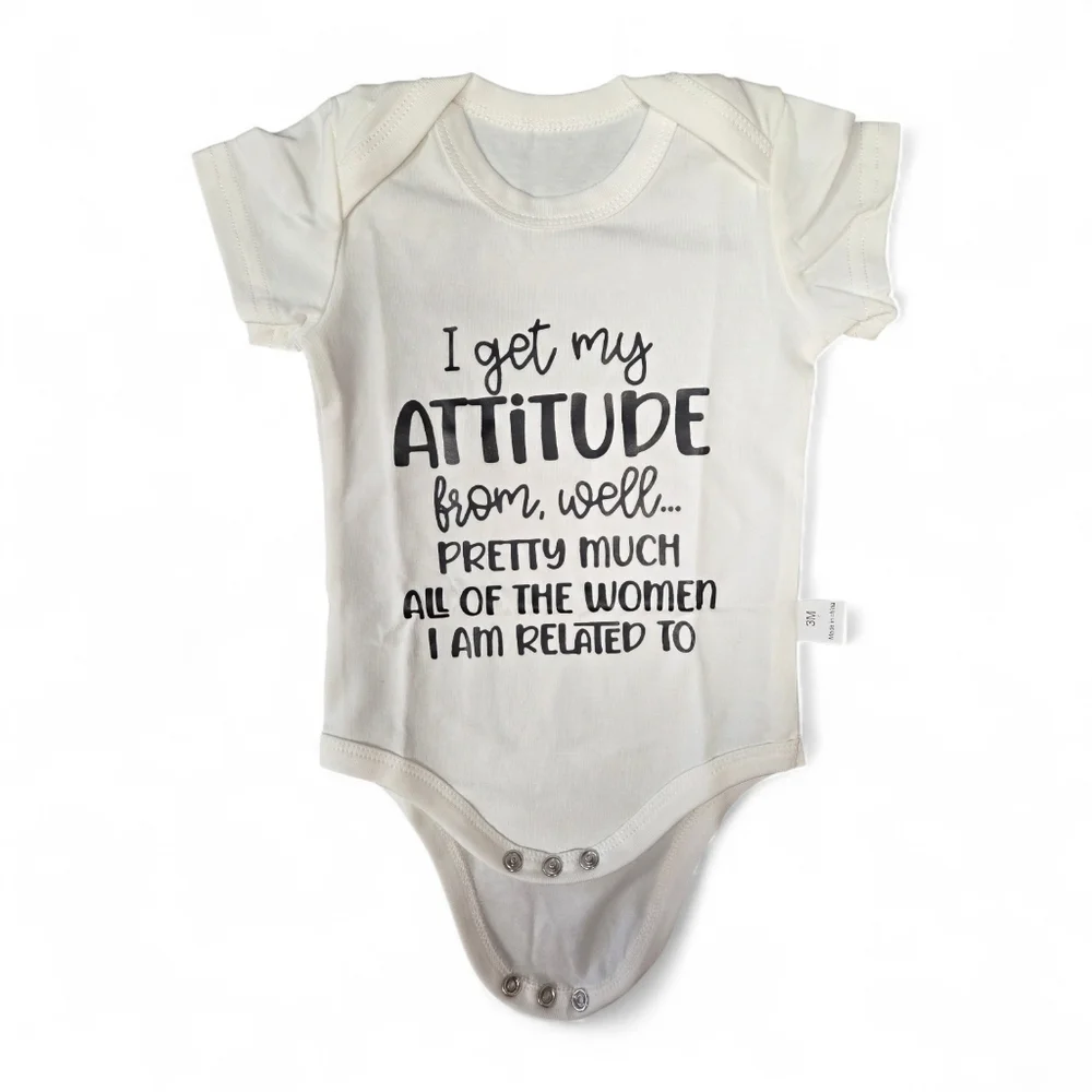 Gray and White Kids Onsie 3 Pieces Set, Size 6 Months